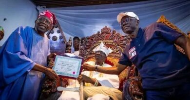 PHOTOS: President-elect Tinubu Visits Oba Of Lagos, Presents Certificate of Return